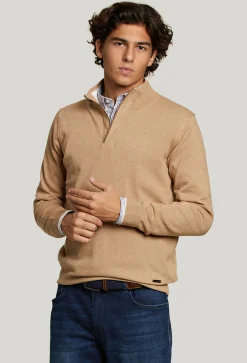 Clearance River Woods Custom fit wol-kasjmier trui biscuit mix -