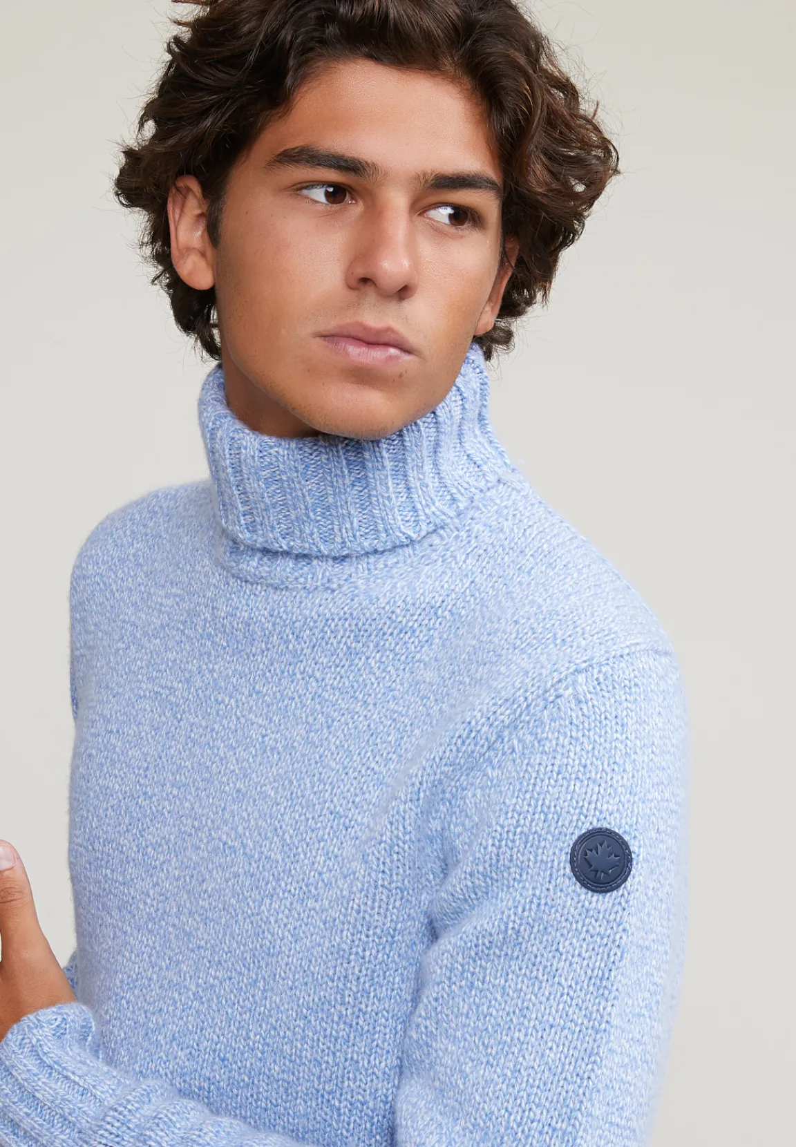 New River Woods Custom fit wol-kasjmier trui - sky mix -