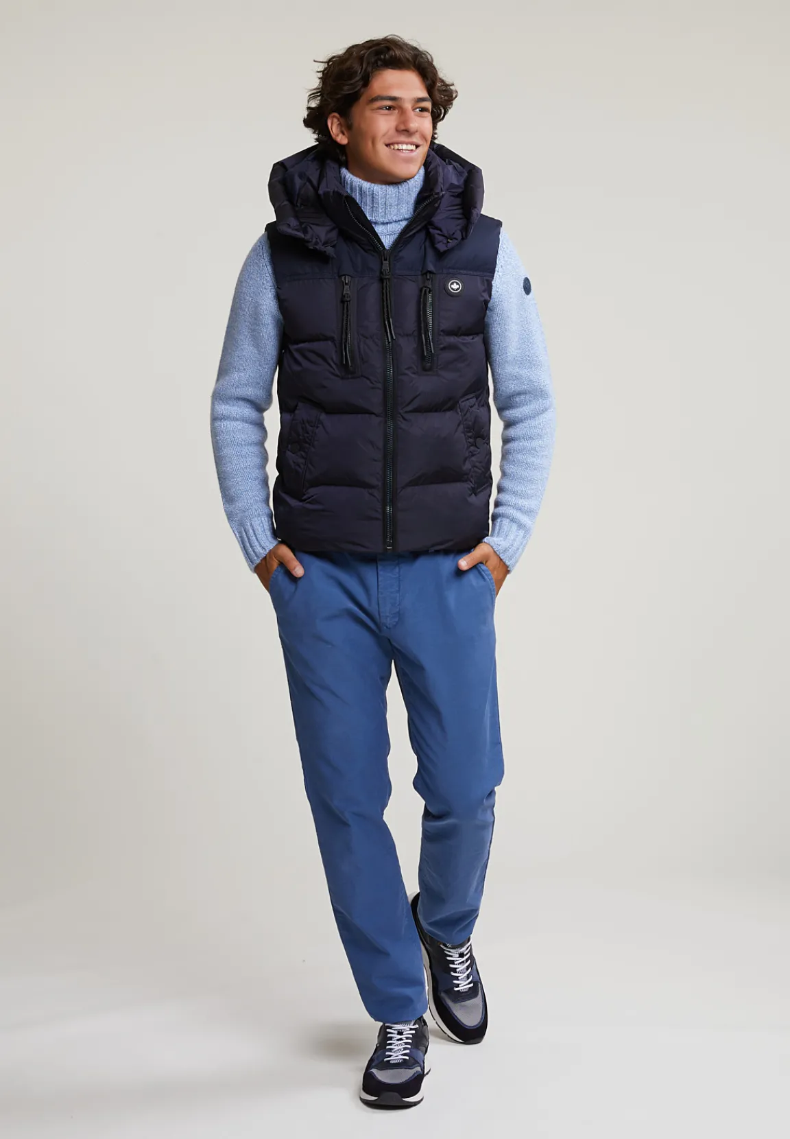 New River Woods Custom fit wol-kasjmier trui - sky mix -
