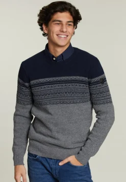 Hot River Woods Custom fit wollen trui navy -