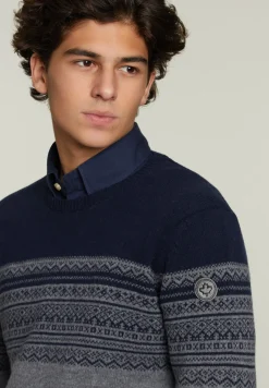 Hot River Woods Custom fit wollen trui navy -