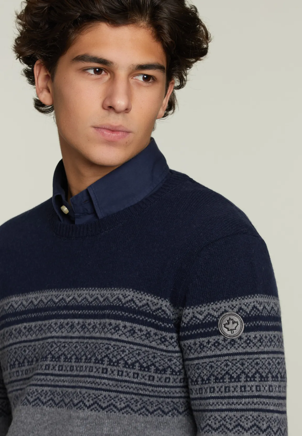 Hot River Woods Custom fit wollen trui navy -