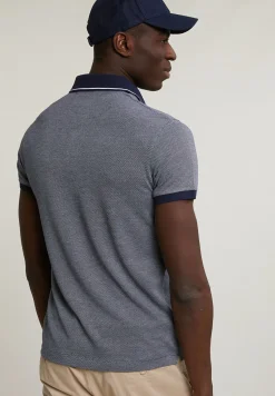 Discount River Woods Custom fit zijdeachtige jacquard polo navy -