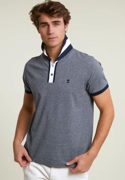 Best River Woods Custom fit zijdeachtige katoenen polo navy -