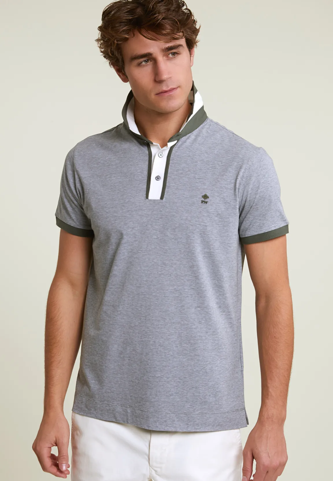 Clearance River Woods Custom fit zijdeachtige katoenen polo forest -