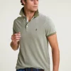 Outlet River Woods Custom fit zijdeachtige katoenen stretch polo safari mix -