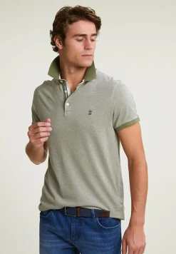 Outlet River Woods Custom fit zijdeachtige katoenen stretch polo safari mix -