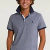 Sale River Woods Custom fit zijdeachtige katoenen stretch polo night blue mix -