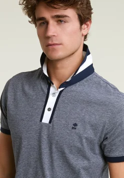 Best River Woods Custom fit zijdeachtige katoenen polo navy -