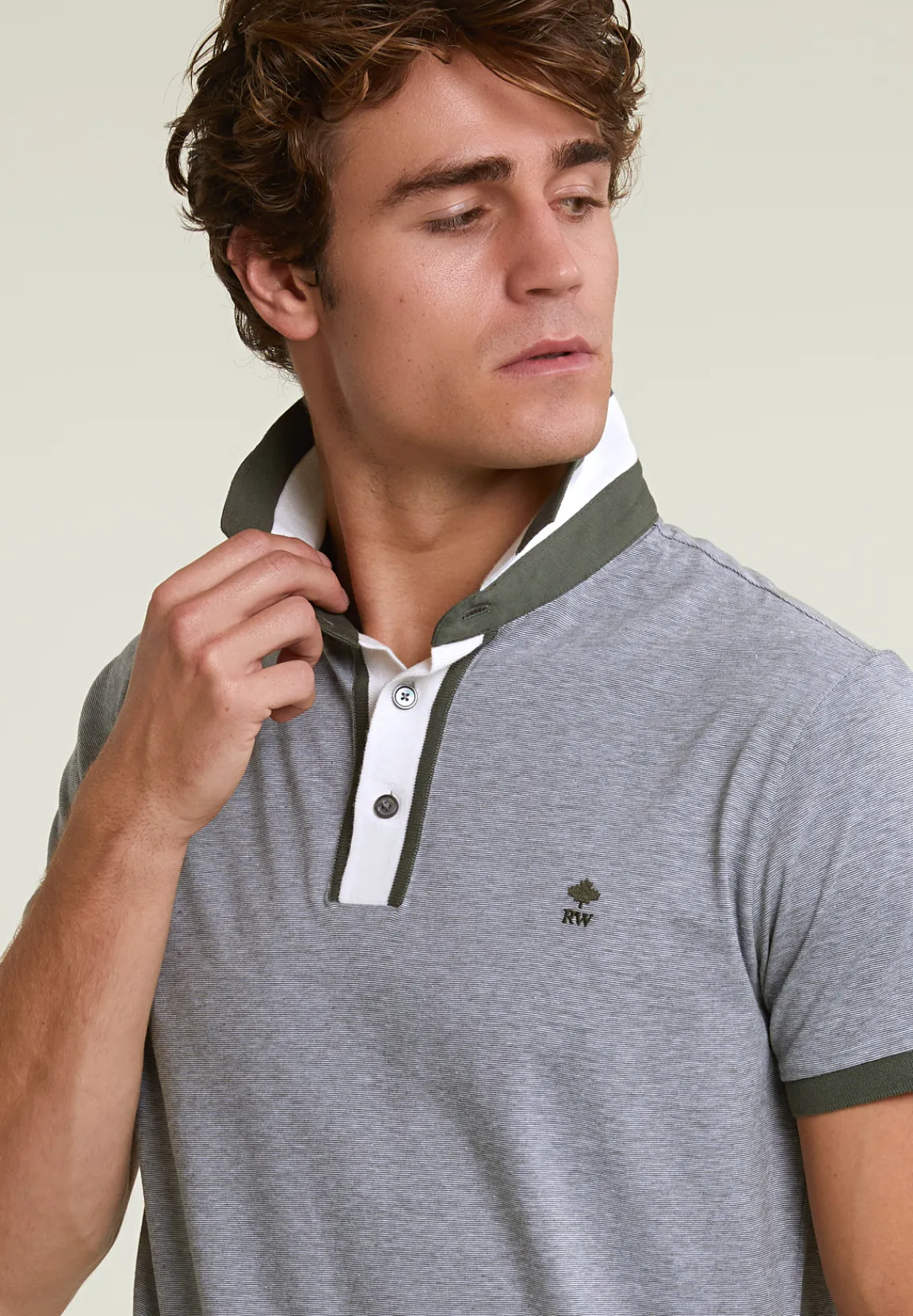 Clearance River Woods Custom fit zijdeachtige katoenen polo forest -