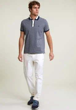 Best River Woods Custom fit zijdeachtige katoenen polo navy -