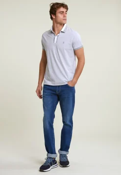 Best River Woods Custom fit zijdeachtige katoenen polo grey mix -