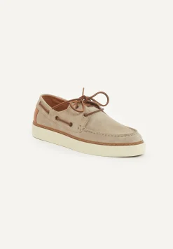 Fashion River Woods Daim bootschoenen met veters beige -
