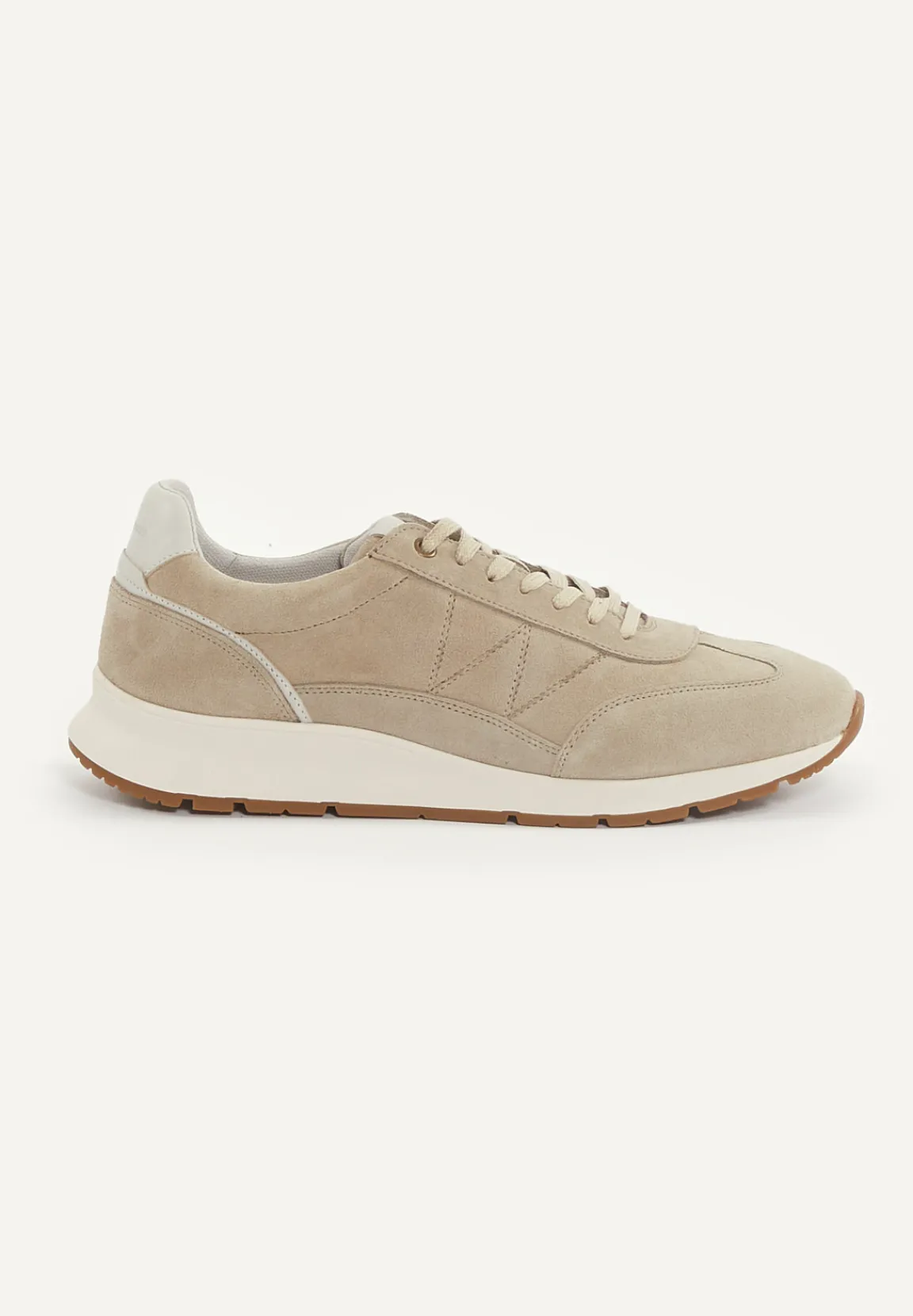 Fashion River Woods Daim sneakers met veters beige -