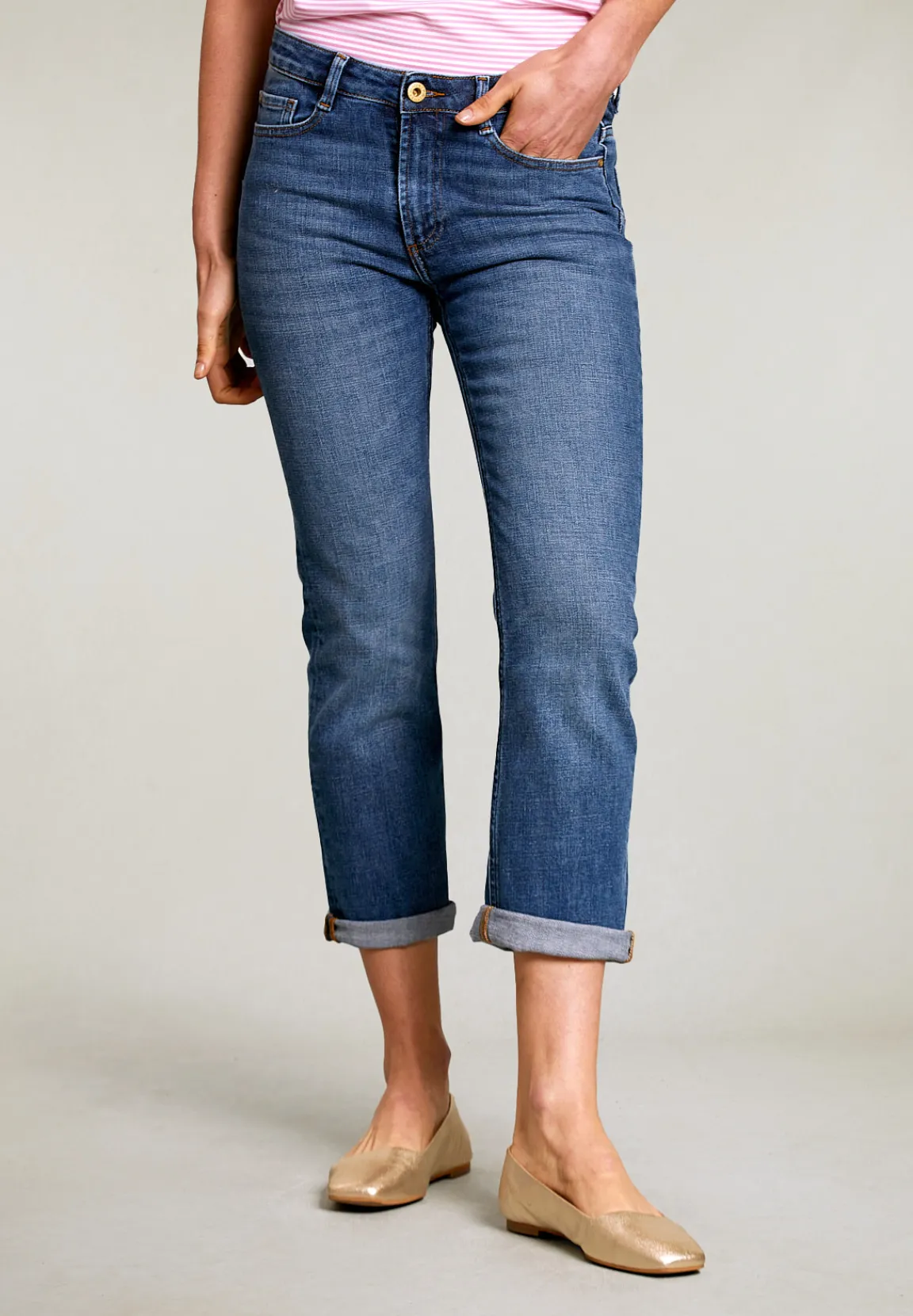 Fashion River Woods Denim cropped jeansbroek -