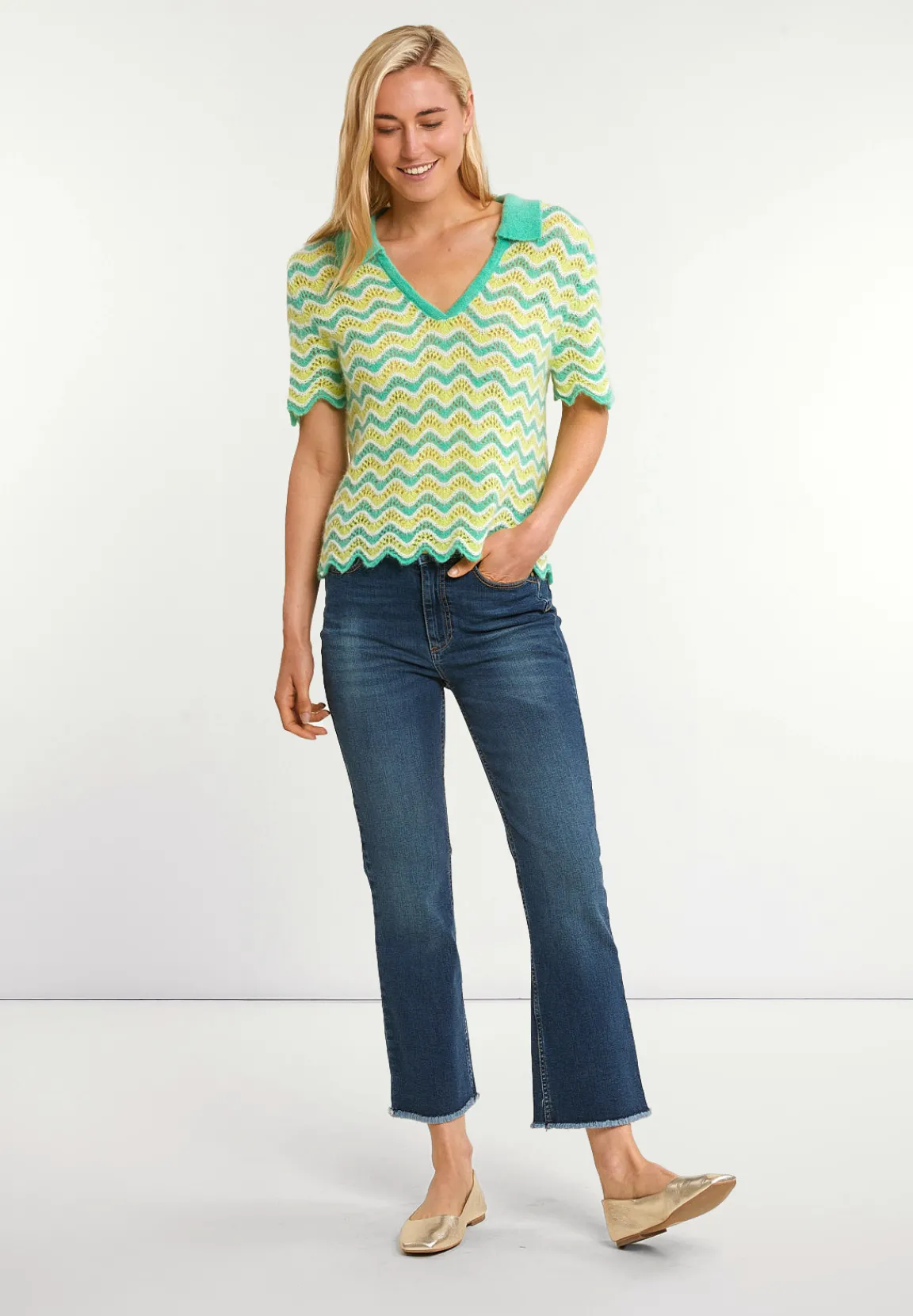 Outlet River Woods Denim cropped stretch jeansbroek -
