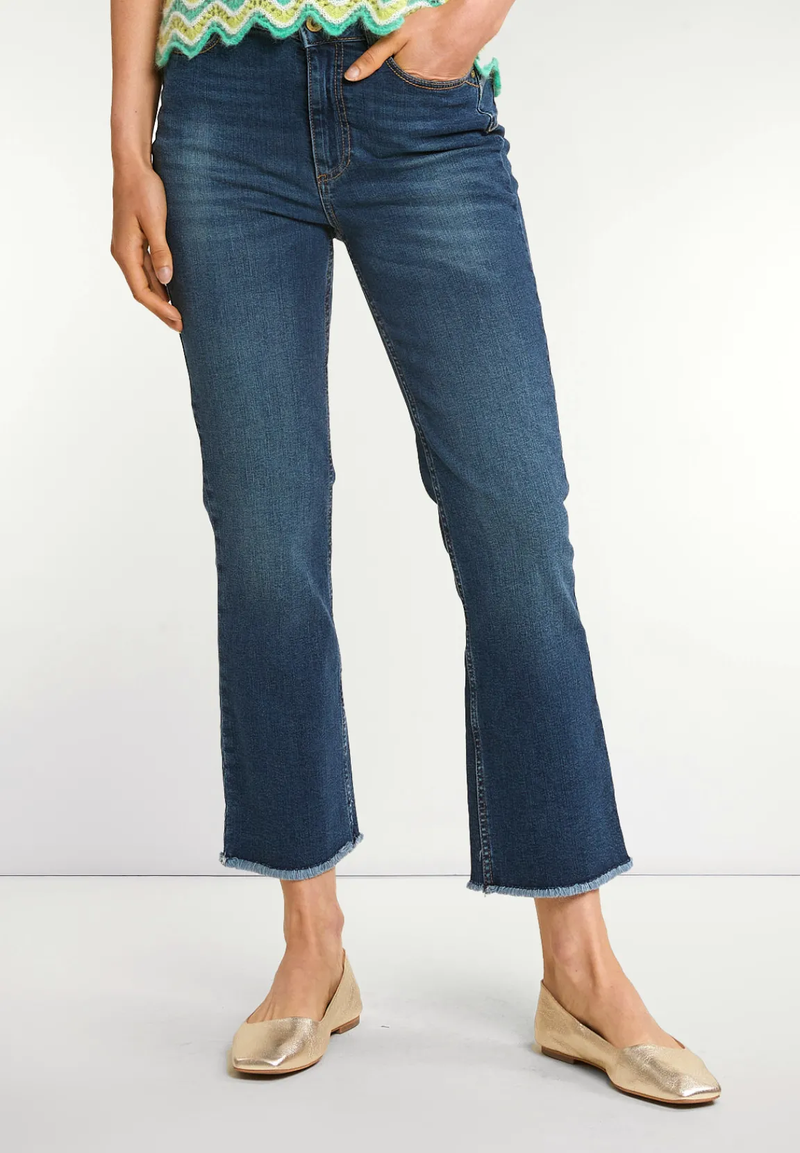 Outlet River Woods Denim cropped stretch jeansbroek -