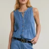 Clearance River Woods Denim geknoopte top met strik -