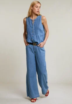 Clearance River Woods Denim geknoopte top met strik -