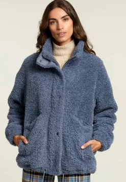 Best River Woods Denim mantel opstaande kraag -