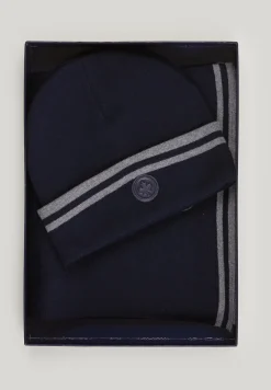 Discount River Woods Doos sjaal en muts dark navy voor heren -