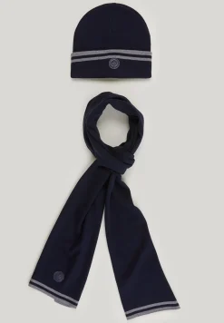 Hot River Woods Doos sjaal en muts dark navy voor jongens -