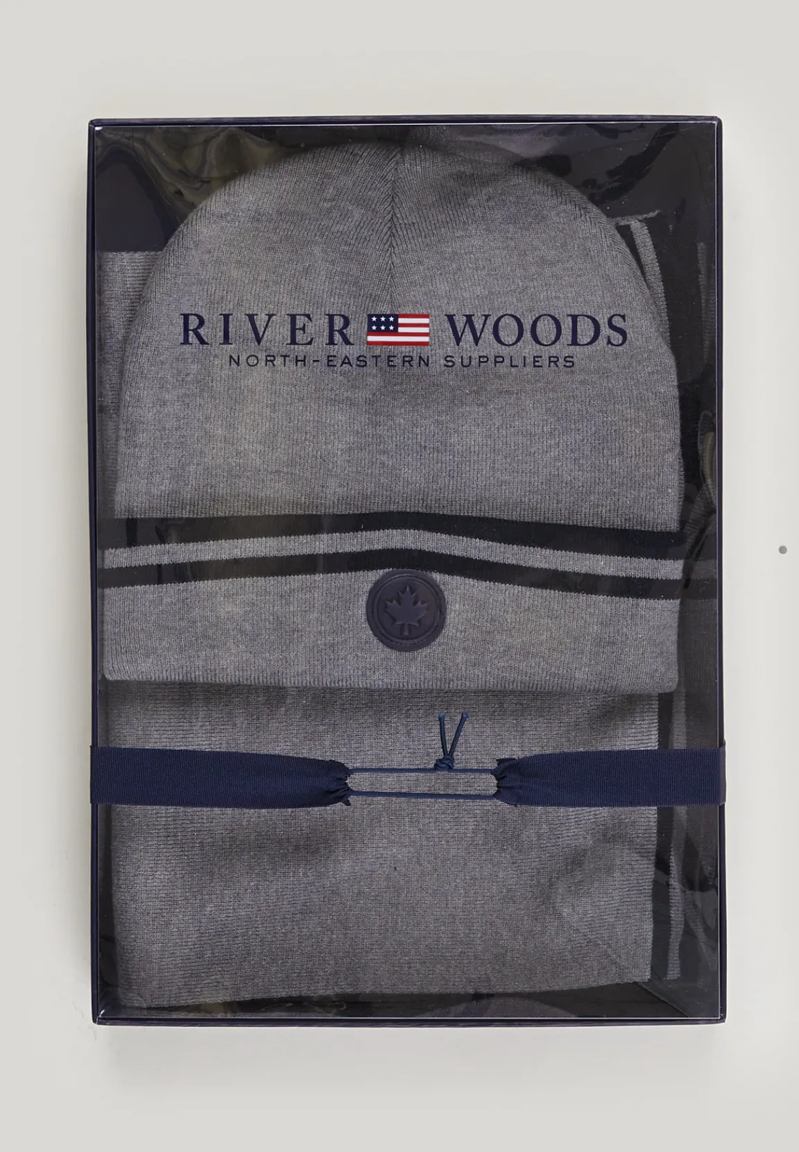 Clearance River Woods Doos sjaal en muts grey mix voor heren -