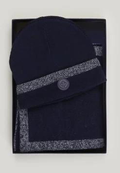 Clearance River Woods Doos sjaal en muts navy voor heren -