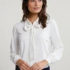 Fashion River Woods Ecru T-shirt lange mouwen -