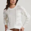 Fashion River Woods Ecru wollen trui ronde hals -