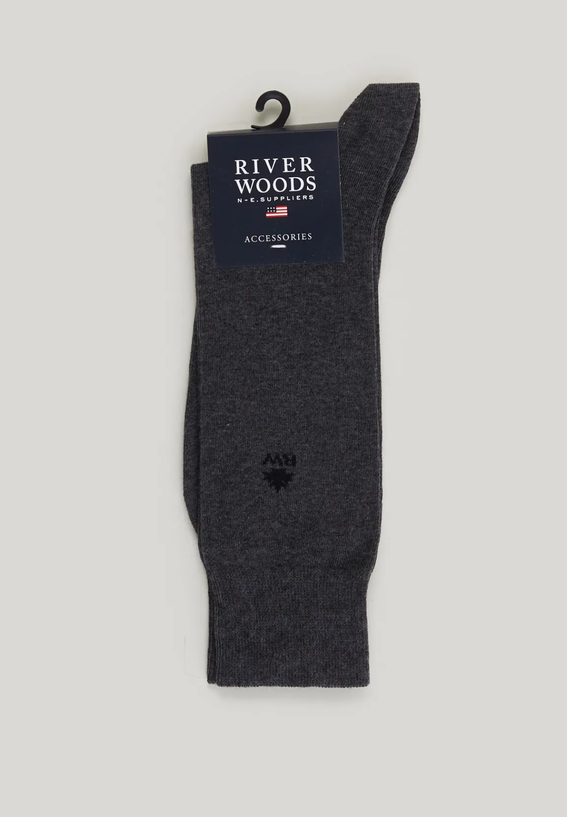 Sale River Woods Effen katoenen sokken charcoal mix -