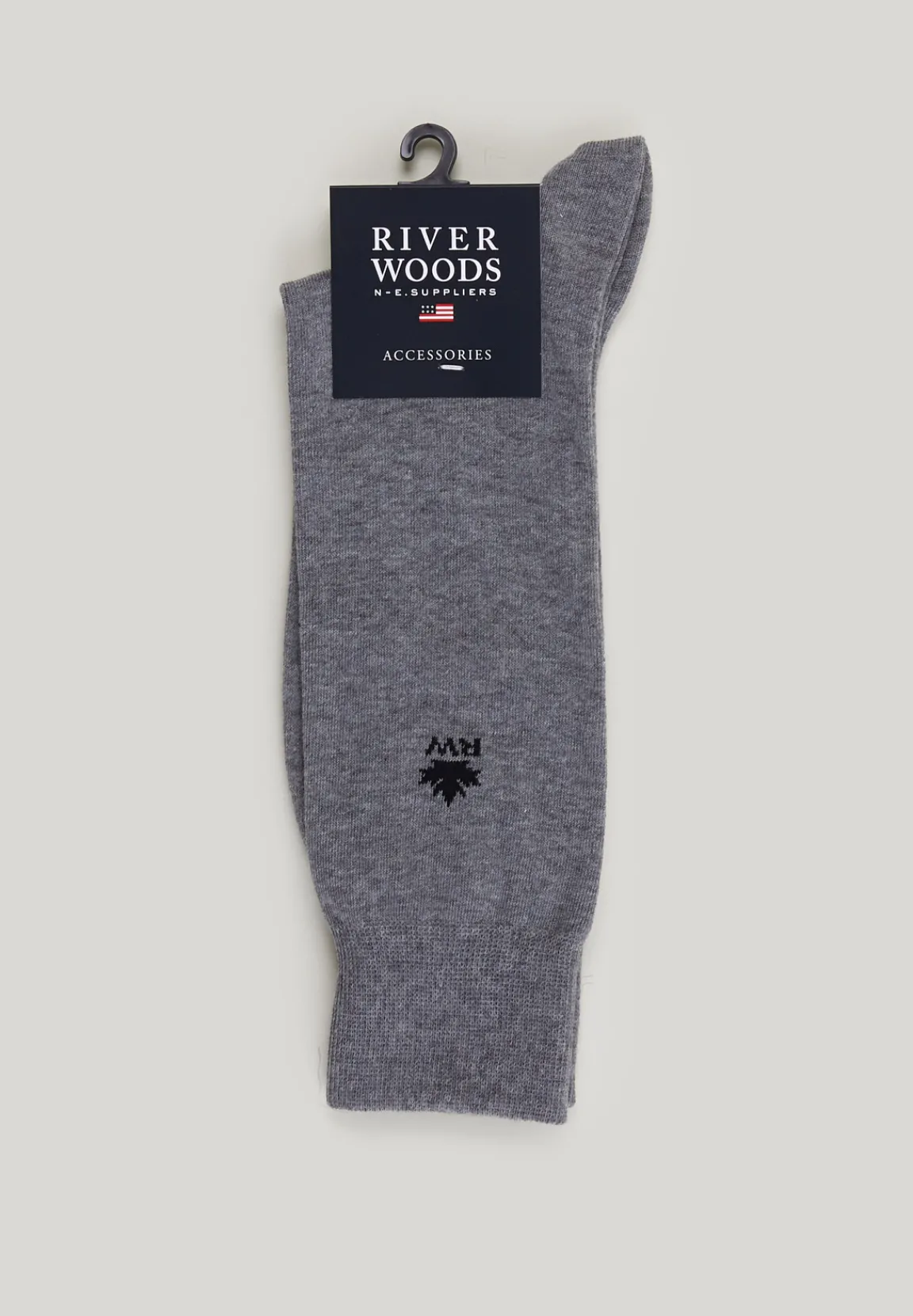 Hot River Woods Effen katoenen sokken oxford mix -