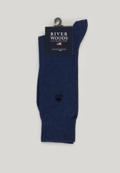 New River Woods Effen katoenen sokken steel mix -