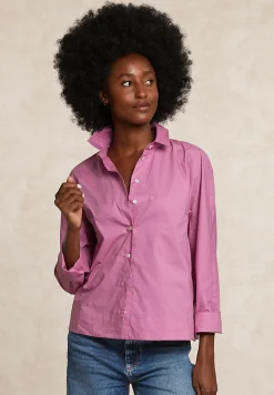 Fashion River Woods Effen klassieke blouse roze -