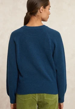 Fashion River Woods Effen trui ronde hals blauw -