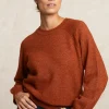 Sale River Woods Effen trui ronde hals oranje -