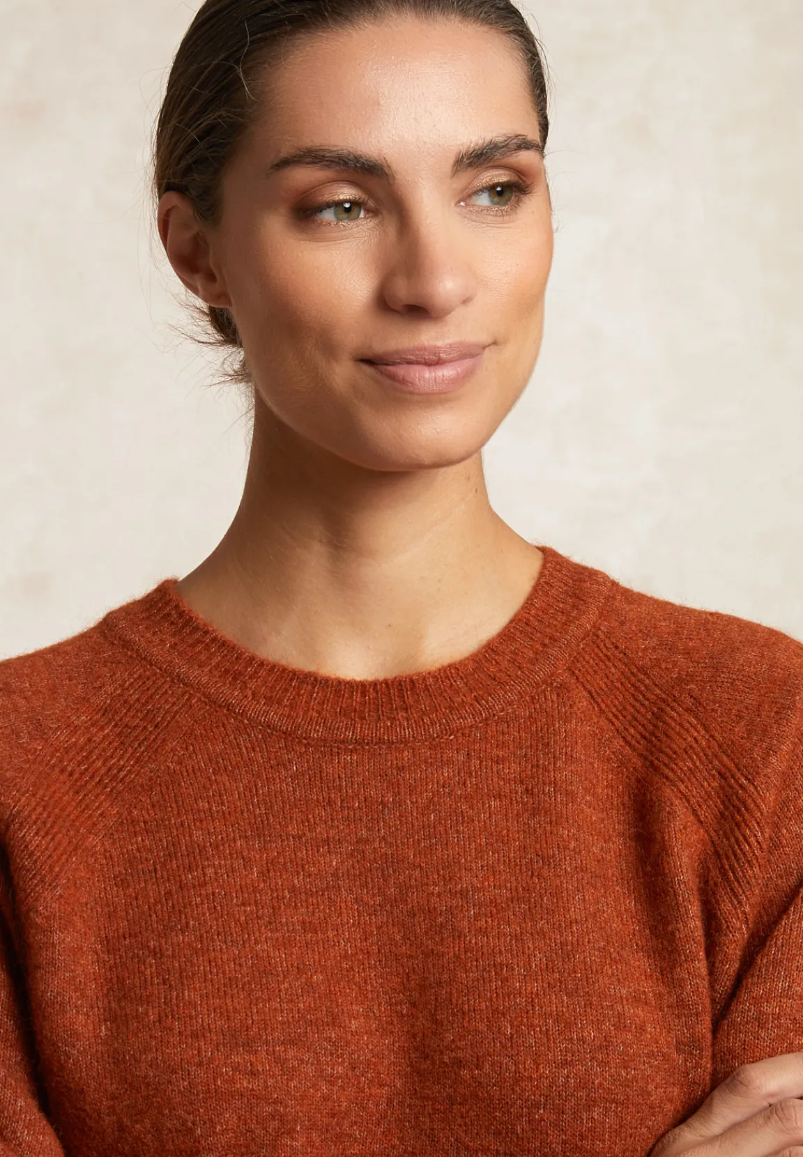 Sale River Woods Effen trui ronde hals oranje -