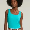Fashion River Woods Emerald groen basic stretch topje -