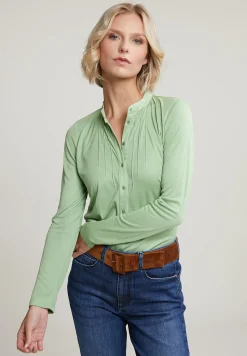 Clearance River Woods Emerald groene klassieke T-shirt lange mouwen -