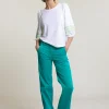 Fashion River Woods Emerald groene rechte stretch broek -