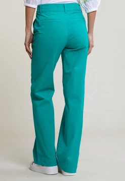 Fashion River Woods Emerald groene rechte stretch broek -