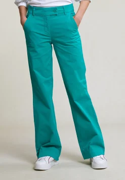Fashion River Woods Emerald groene rechte stretch broek -