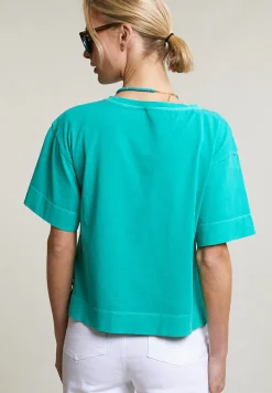 Online River Woods Emerald groene wijde T-shirt korte mouwen -