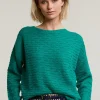 Clearance River Woods Emeraldgroene mohair trui ronde hals -