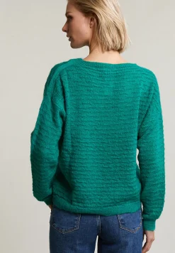 Clearance River Woods Emeraldgroene mohair trui ronde hals -
