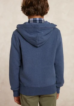 Online River Woods Fancy fleece cardigan met kap denim blue mix -