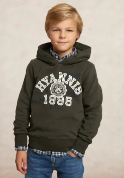 Clearance River Woods Fancy fleece hoodie olijfgroen -