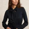 Hot River Woods Fancy glitter T-shirt met strik navy -