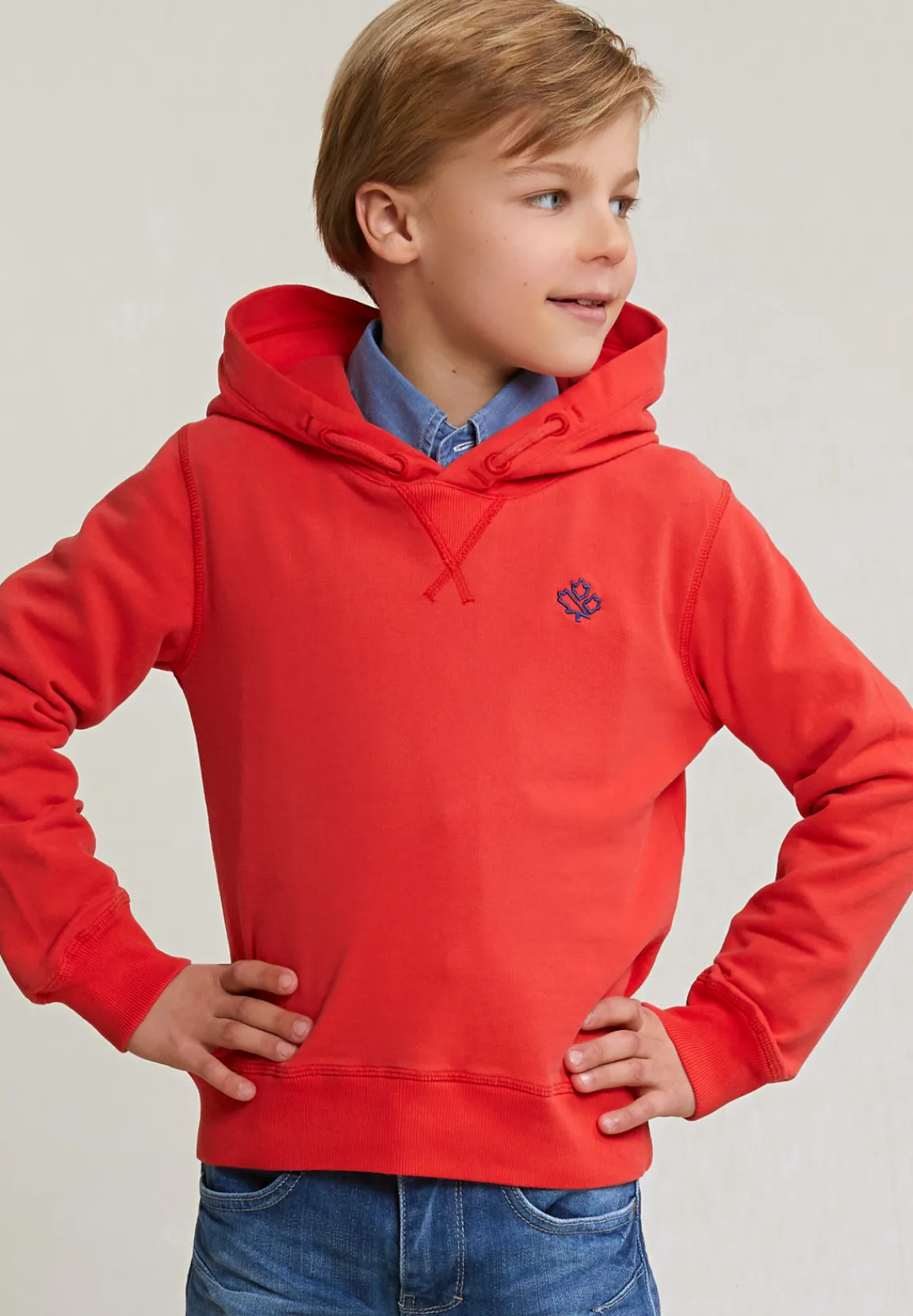 Sale River Woods Fancy katoenen kaptrui cornell red -