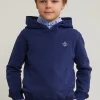 Discount River Woods Fancy katoenen kaptrui deep ocean -